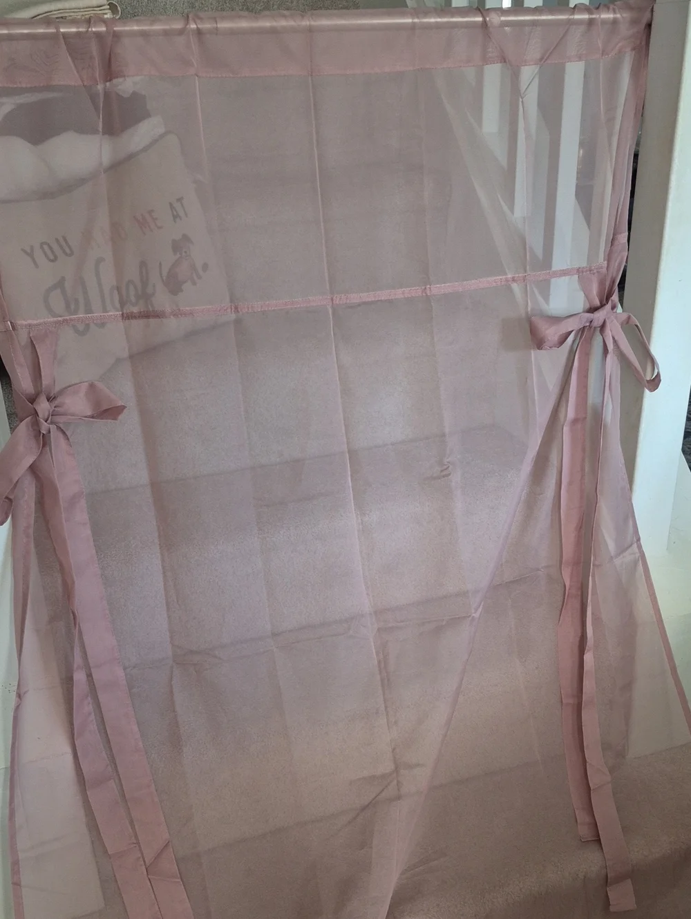 Sheer Tie-Back Window Curtain Panel Dusty Rose